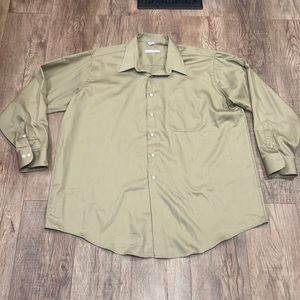 GEOFFREY BEENE | tan button up dress shirt 18.5 34/35